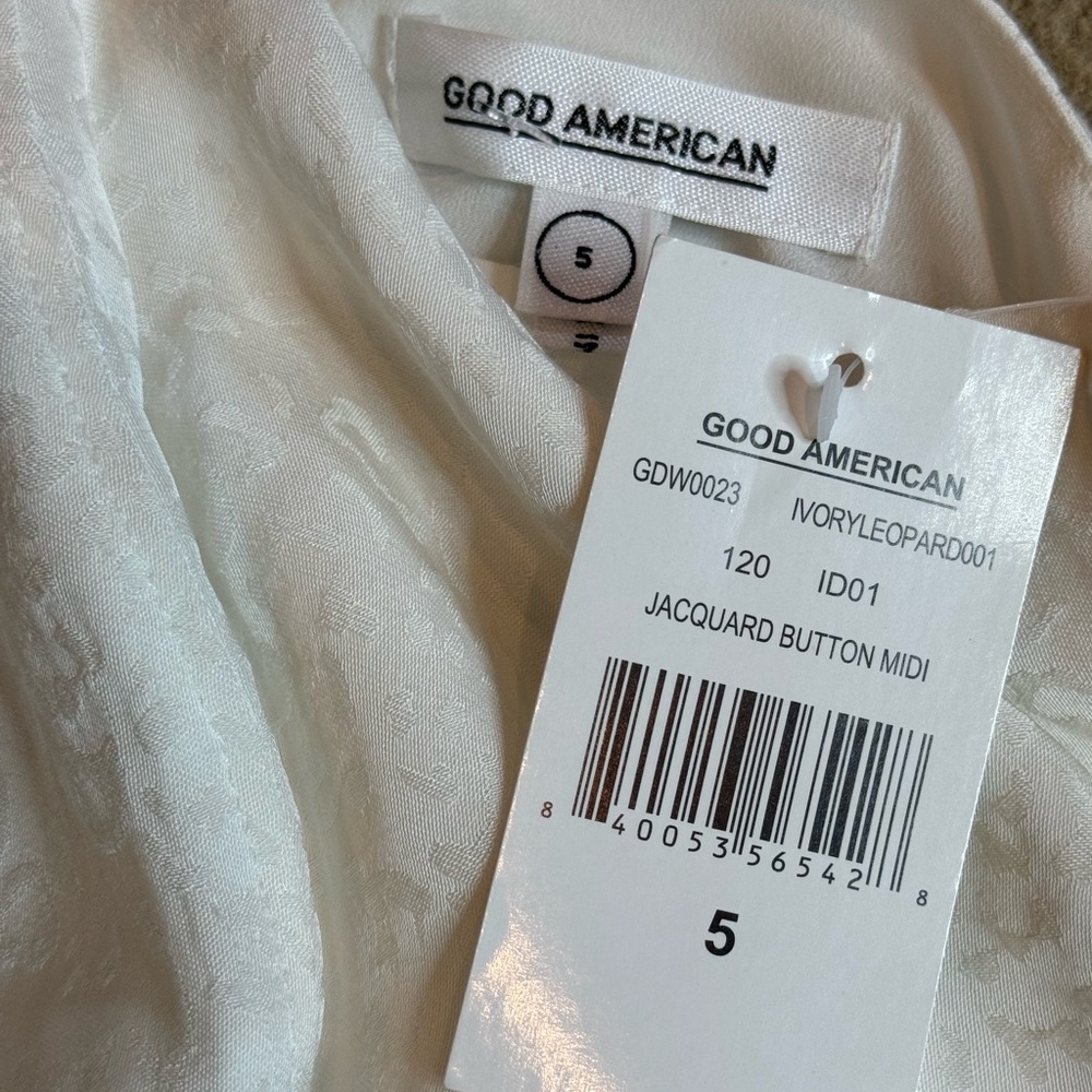 Good American The Bustier Jacquard Button Midi Dress size 5 (2XL) NWT - Picture 9 of 14